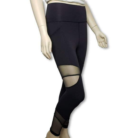 Lululemon Forget The Sweat Tight Womens 2 Black 25" Mesh Everlux LW5BZWS - Picture 1 of 10
